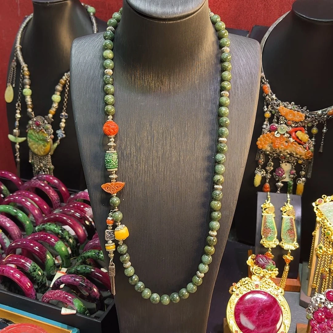 翡翠未镶嵌项链福利款翡翠多宝毛衣链项链