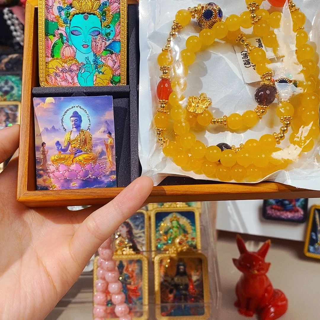 温***人石英石纯铜藏传佛教唐卡文化