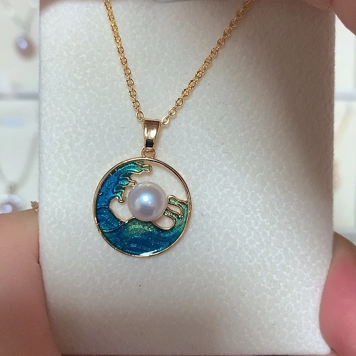 合金淡水珍珠耳饰