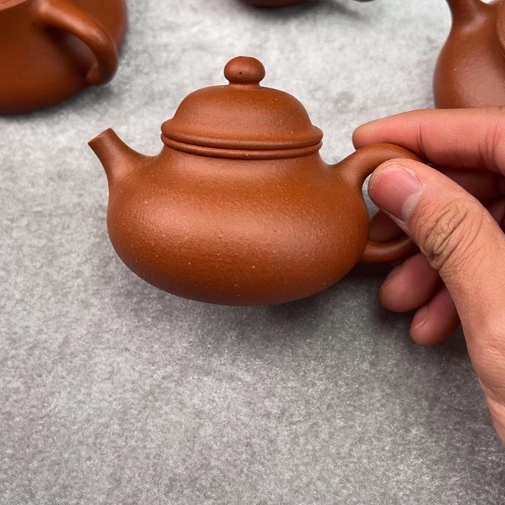 紫砂茶壶粗砂红黄泥容天纳底