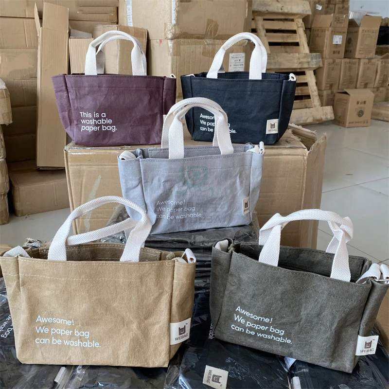 杜邦纸单肩包 简约防水斜挎托特包