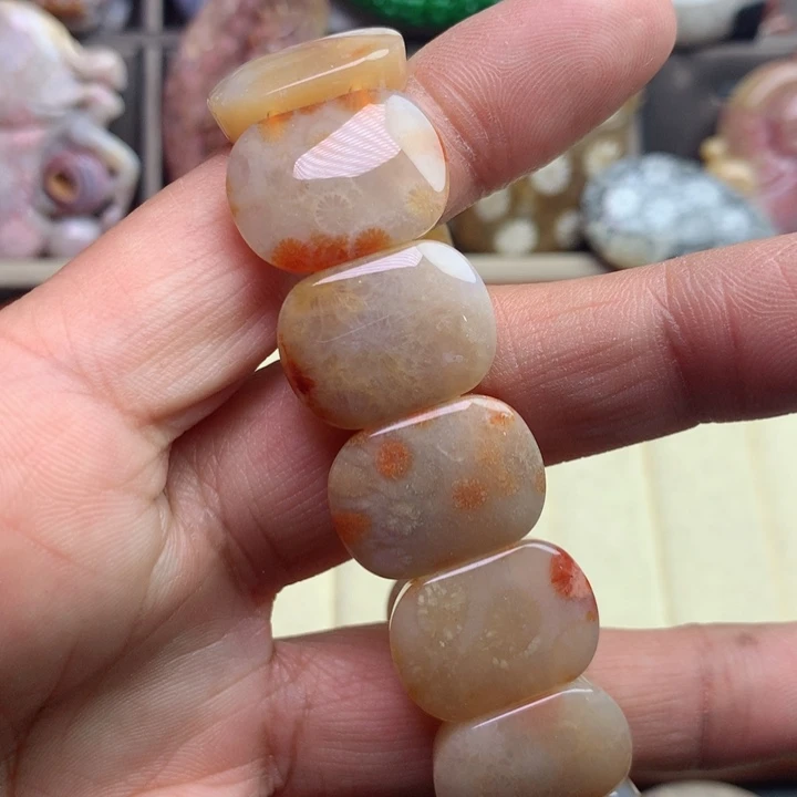 硅化珊瑚（珊瑚玉）颈饰未镶嵌