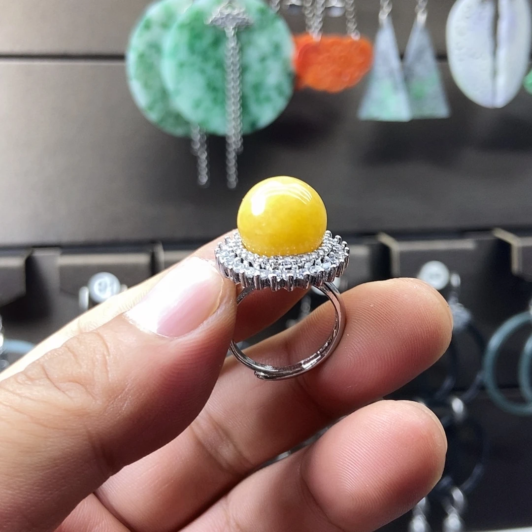 银S925镶嵌翡翠耳饰品质珠宝