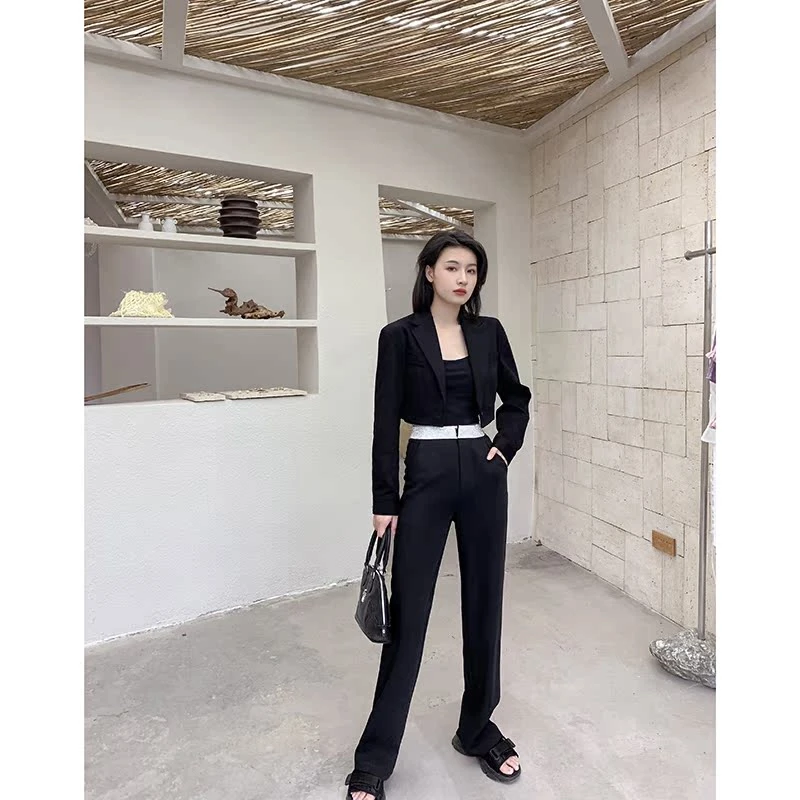 YI菌JU显腿长显瘦阔腿裤净版带 YK203002