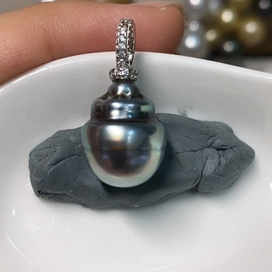 银S925镶嵌海水珍珠颈饰12.9