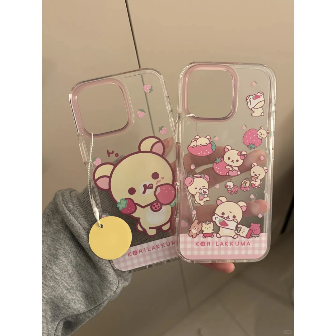 欧克里里奶油草莓熊高透适用苹果16手机壳华为P70vivo小米15oppo