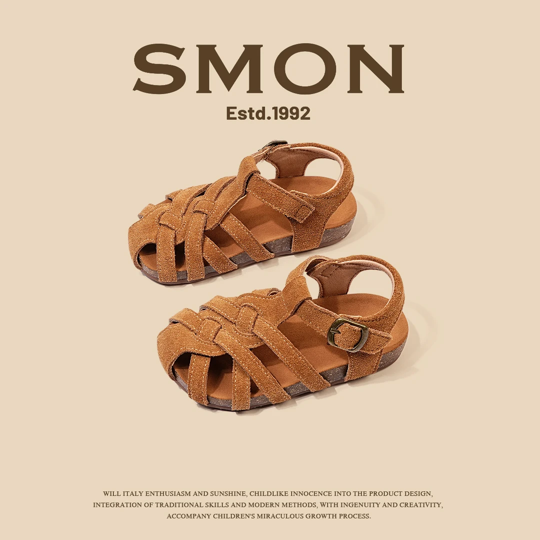 清仓书萌儿童凉鞋夏季女童勃肯鞋包头小童编织罗马凉鞋宝宝软底鞋