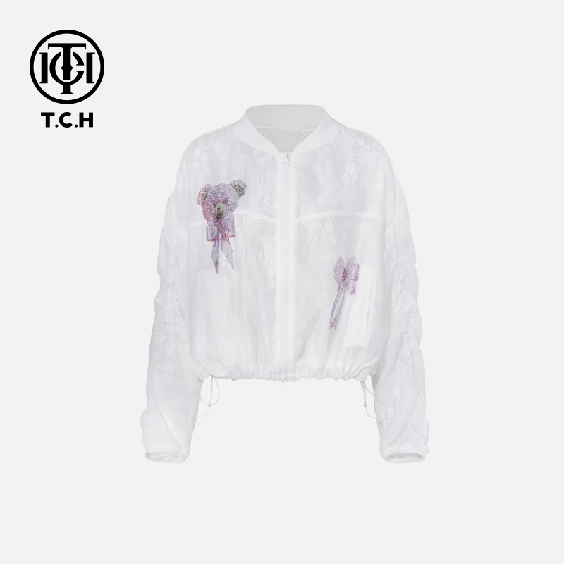 TCH烫钻工艺时尚淑女百搭新潮流短外套女T75A17E5033tch轻奢休闲