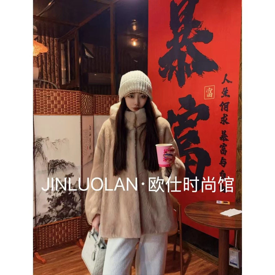 LiLi•小李李/进口紫金短二冬季水貂中长款水貂外套-24025