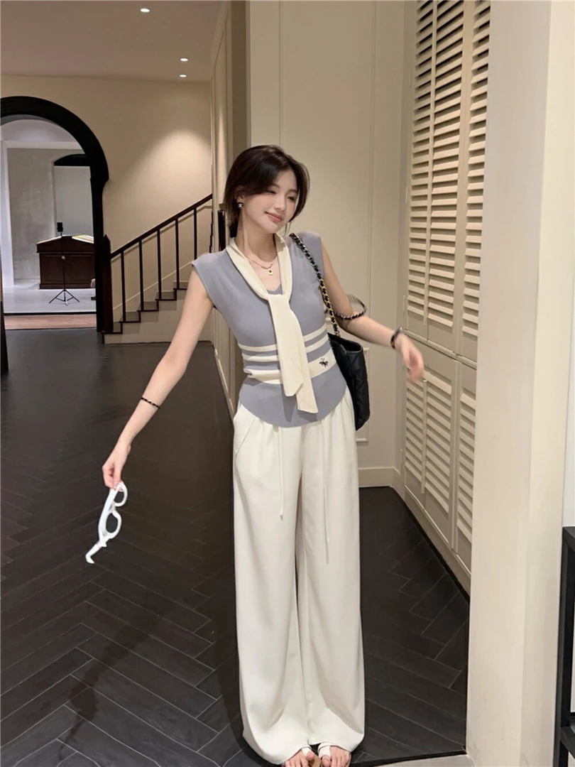 维妮家小蜜蜂春夏新款带披肩女气质显瘦v领上衣针织衫
