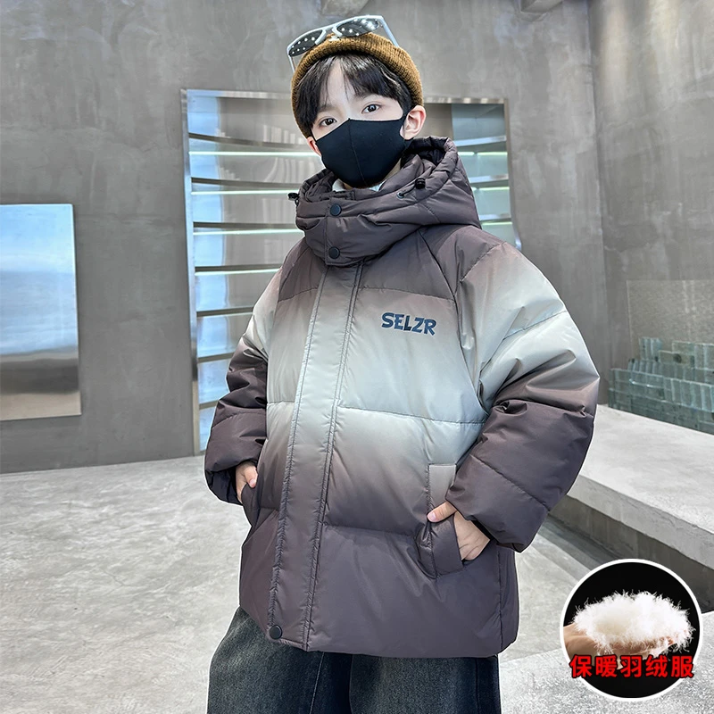 波司登儿童羽绒服男童外套2025新款加厚保暖时尚联名休兽连帽上衣