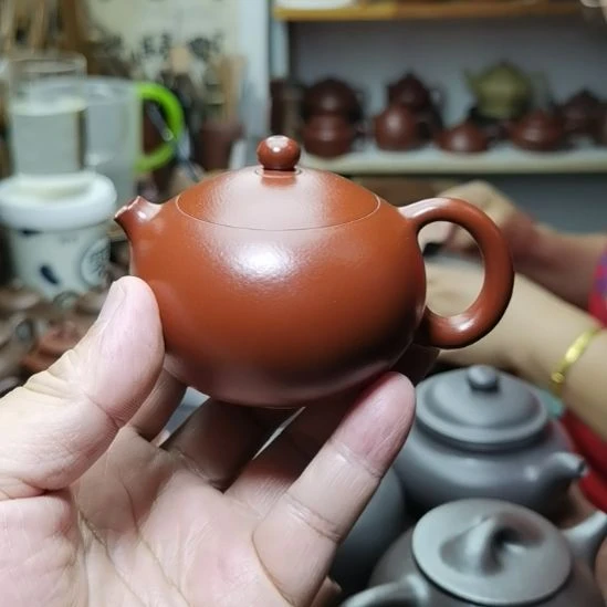 茶壶紫砂用****9朱泥料，河脉西施壶，130cc容量
