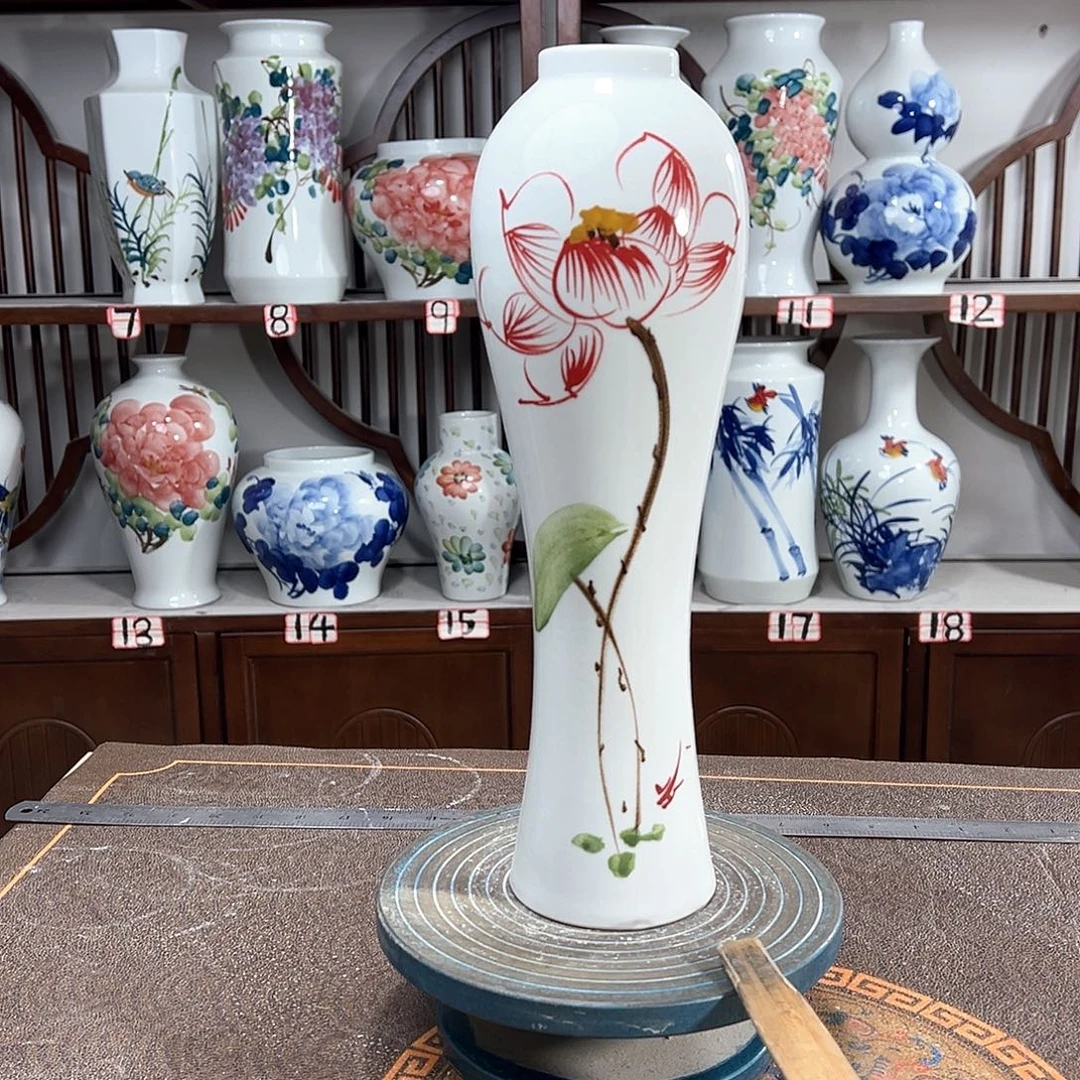 摆件景德镇陶瓷美荷花