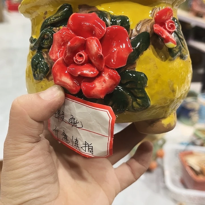 瓷片花盆多肉植物艺术品