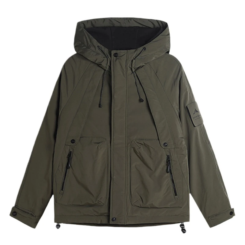 山系无性穿搭男女同款连帽棉服外套W0020