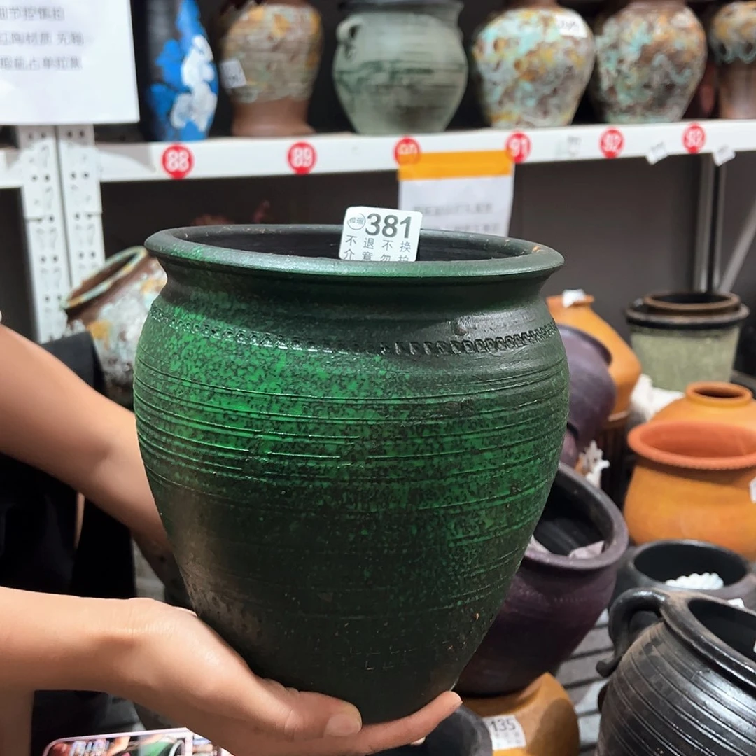 瑕疵绿色缸有孔381