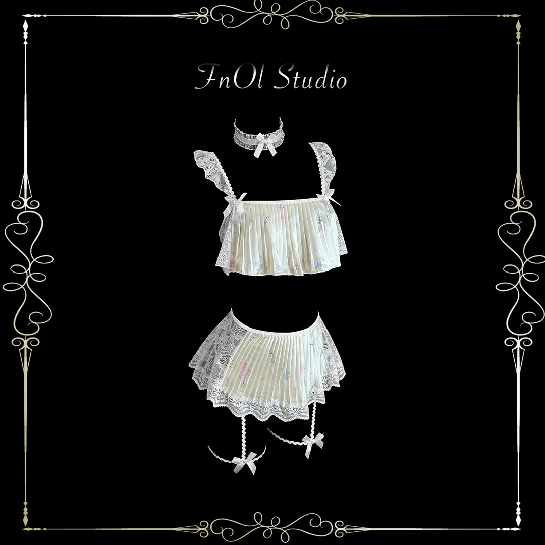 「FnOl Studio」春日梦 夏季睡衣套装吊带蕾丝纯欲战袍约会内衣睡裙