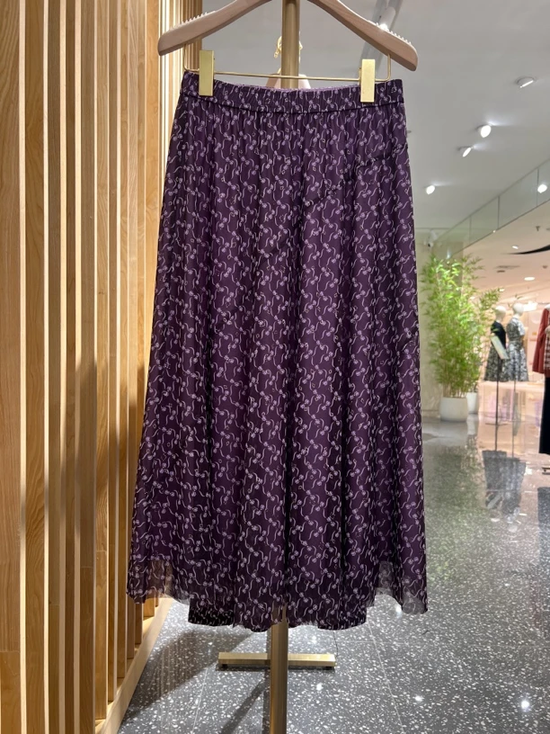 声雨竹1p233夏季碎花松紧腰半身裙百搭显瘦弹力网纱A字裙