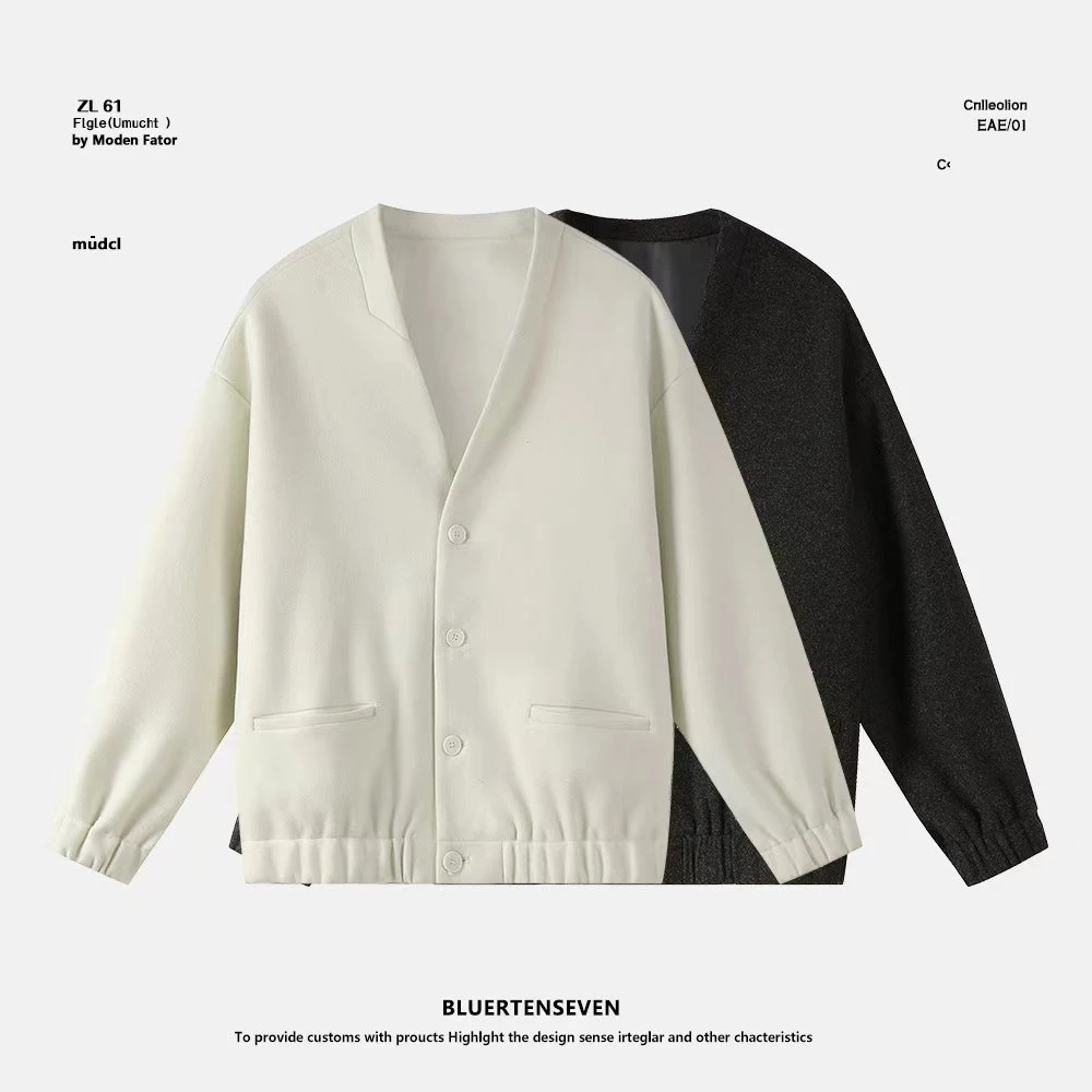 加厚短款秋冬季韩版V领长袖棉服外套