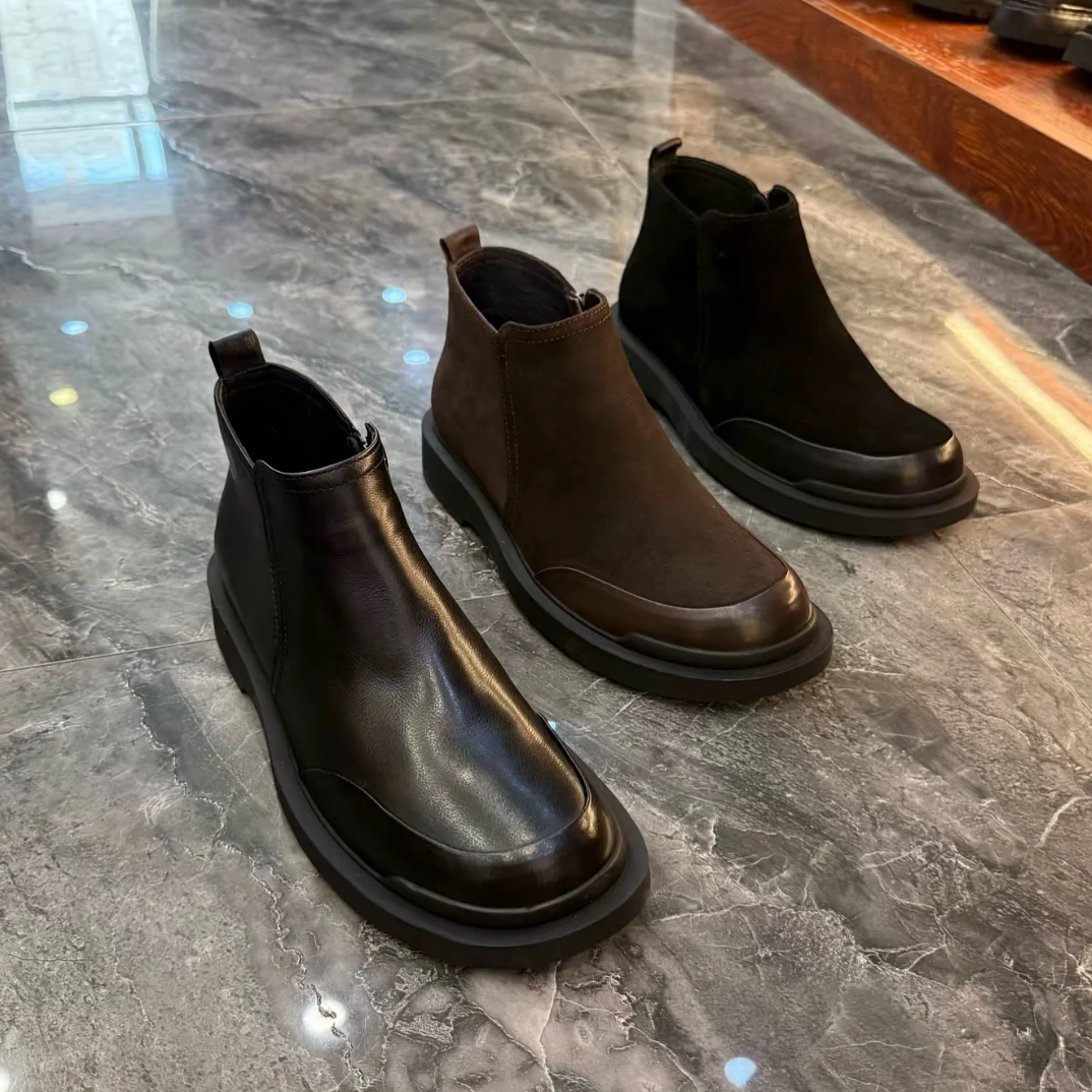 广州男士纯皮单棉休闲舒适男鞋高品质时尚百搭帅气商务高级感潮流