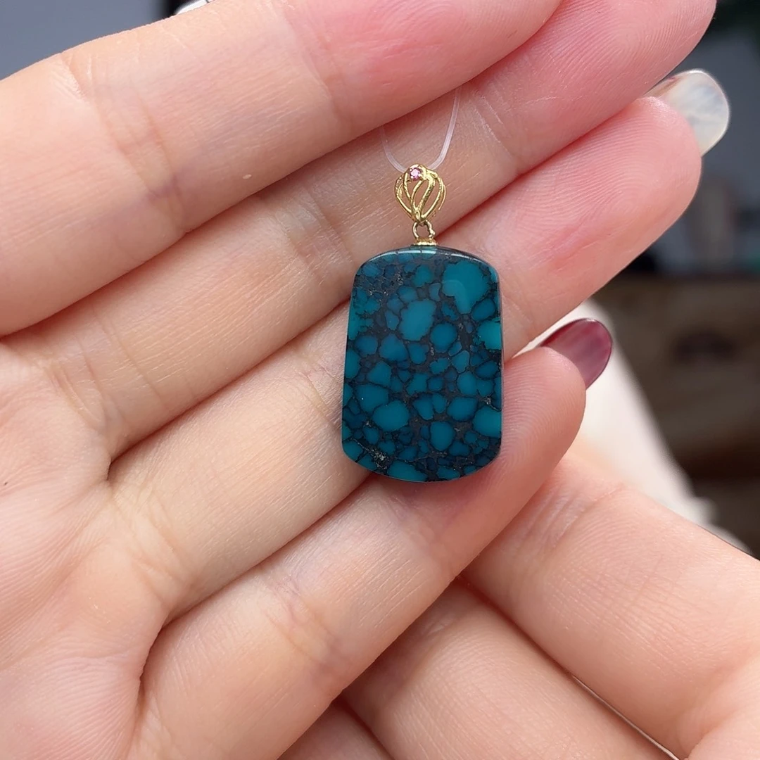 绿松石18K金镶嵌颈饰