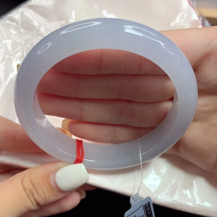 翡翠手镯未镶嵌60圈冰胶紫底