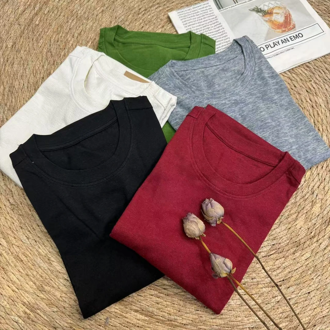 【汉麻针织短袖】汉麻纯色针织短袖夏季简约百搭