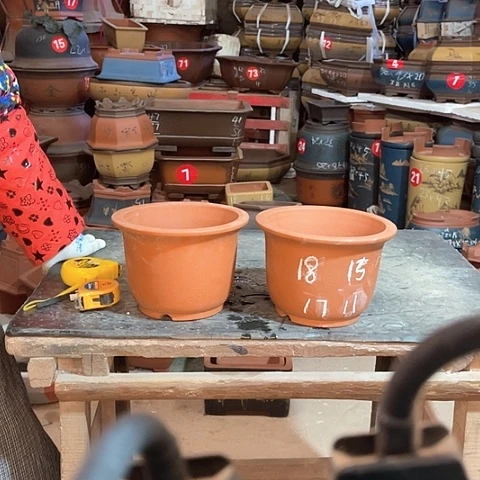 紫砂花盆小金钟盆两个