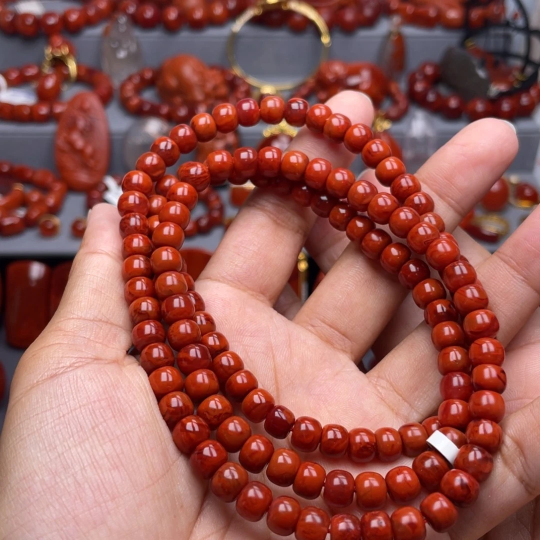 南红玛瑙未镶嵌珠宝奇石多圈7mm