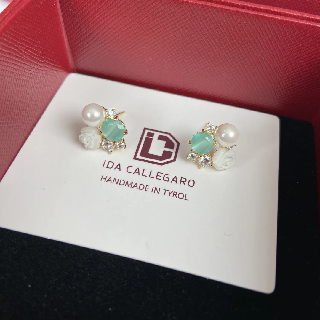 铜合金耳饰 《货号9092》甜美清新花朵耳钉