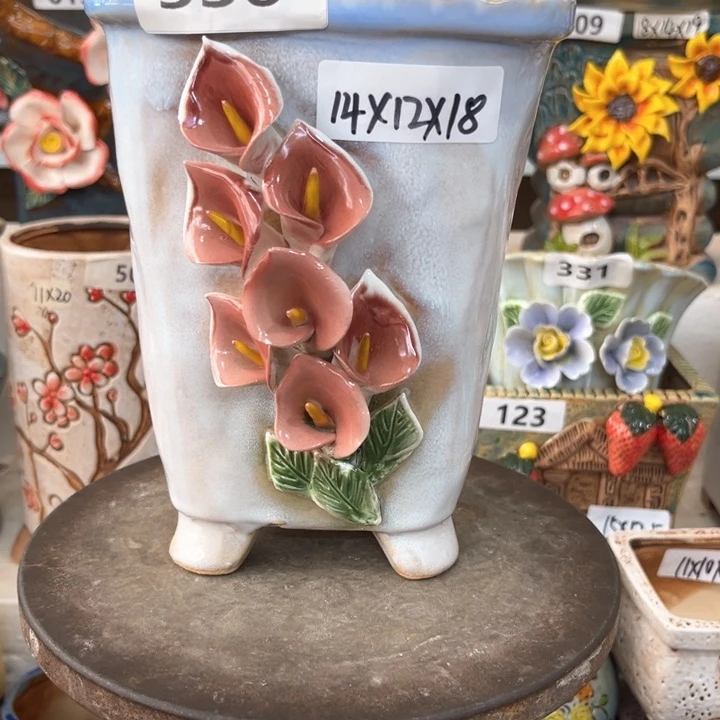 紫砂花盆粗陶材质多肉花盆