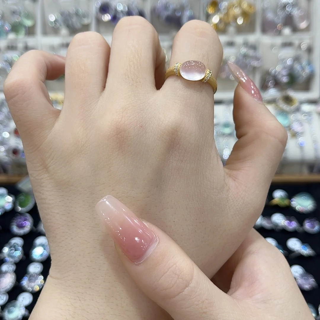 j***力芙蓉石戒指银S925镶嵌