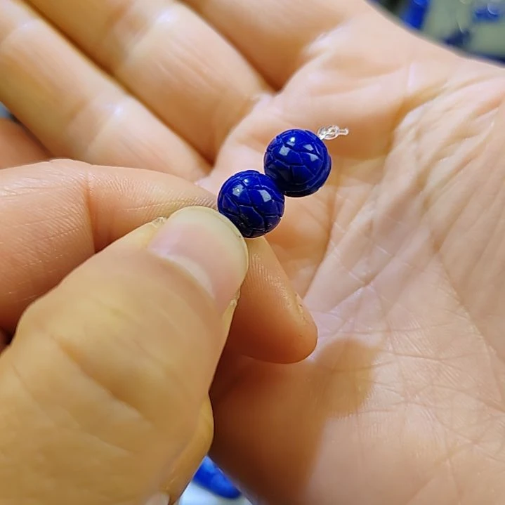 青金石未镶嵌富甲珠多宝珠文玩配饰