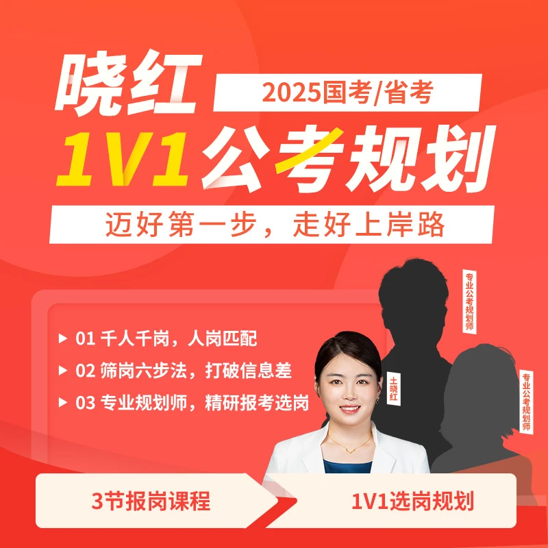 【合作版】晓红1V1公考报考规划（线上课程，无纸质资料）