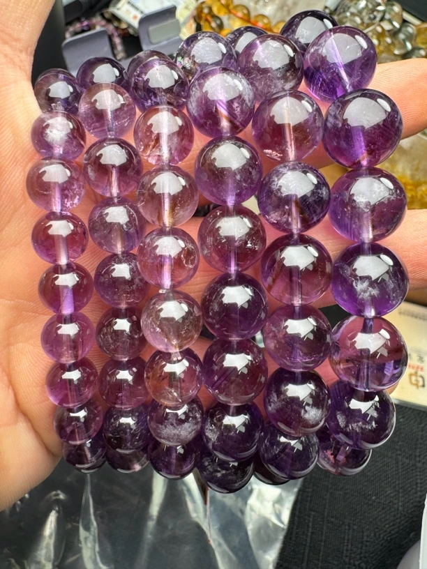 Z17天然巴西紫黄水晶 色深有冰片