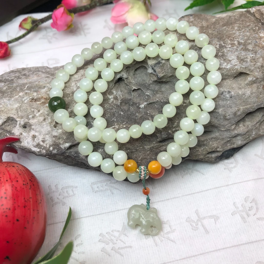 【琪禧珠宝】和田玉太平有象多圈手串2382803（多样性发货）