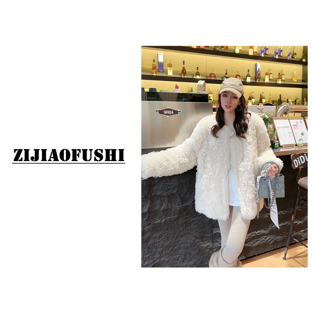 “C位女主”真皮皮毛一体2024新款皮草外套LULU-24155