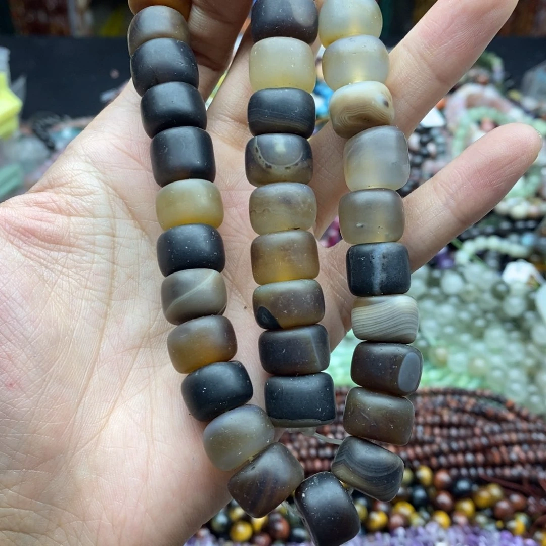 玛瑙/玉髓未镶嵌珠宝半成品一条天然14mm老玛瑙X287