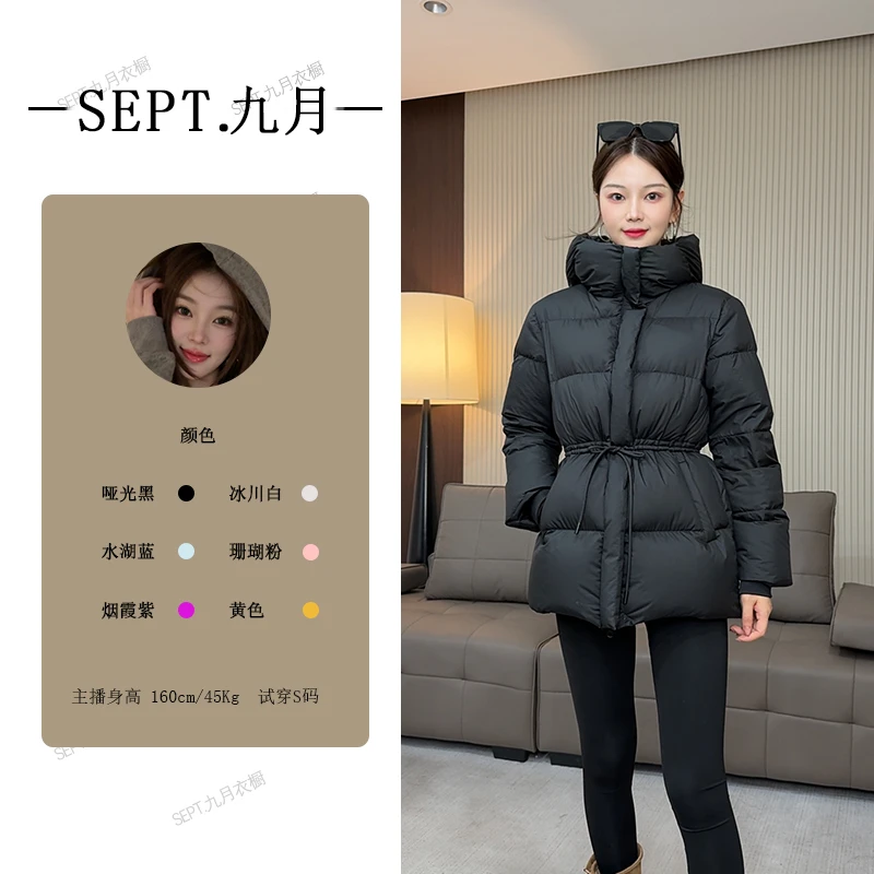 石墨烯泡芙蓄热羽绒服女短款2025韩版新款收腰加厚短款