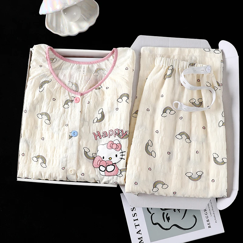 【泡泡棉皱布-春夏薄款】月子服产后孕妇哺乳睡衣产妇家居服哺乳衣