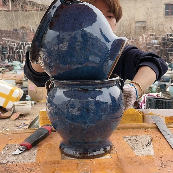 无铅玻璃宜兴紫砂花盆