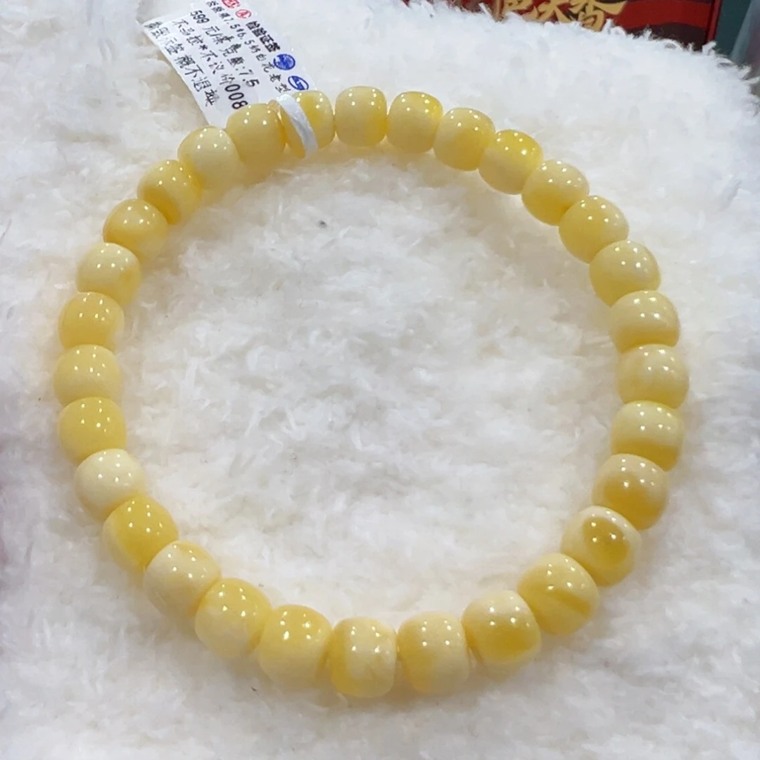 蜜蜡手链未镶嵌～*～7.5m奶白花手串