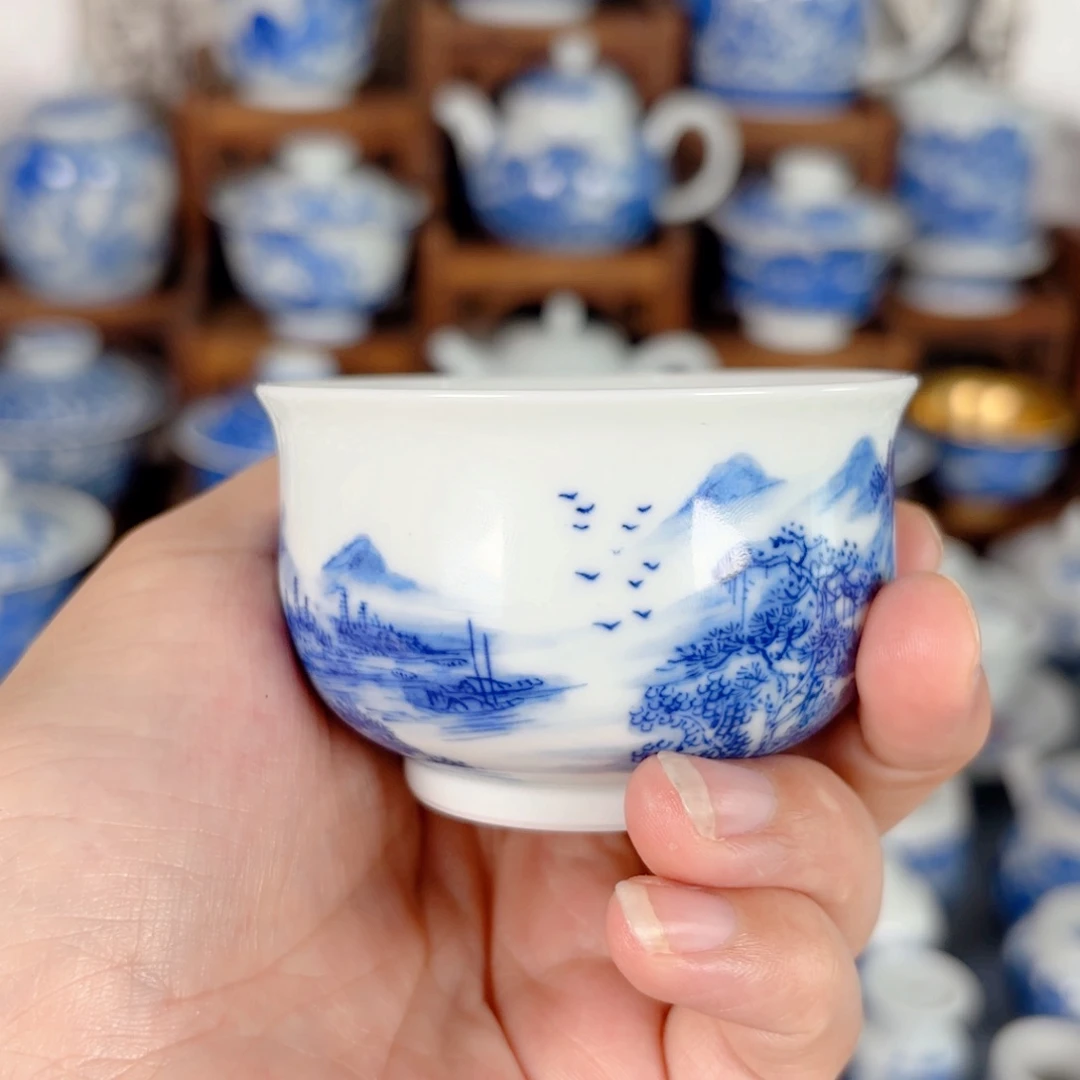 K***y青花瓷器手绘作品陶瓷杯