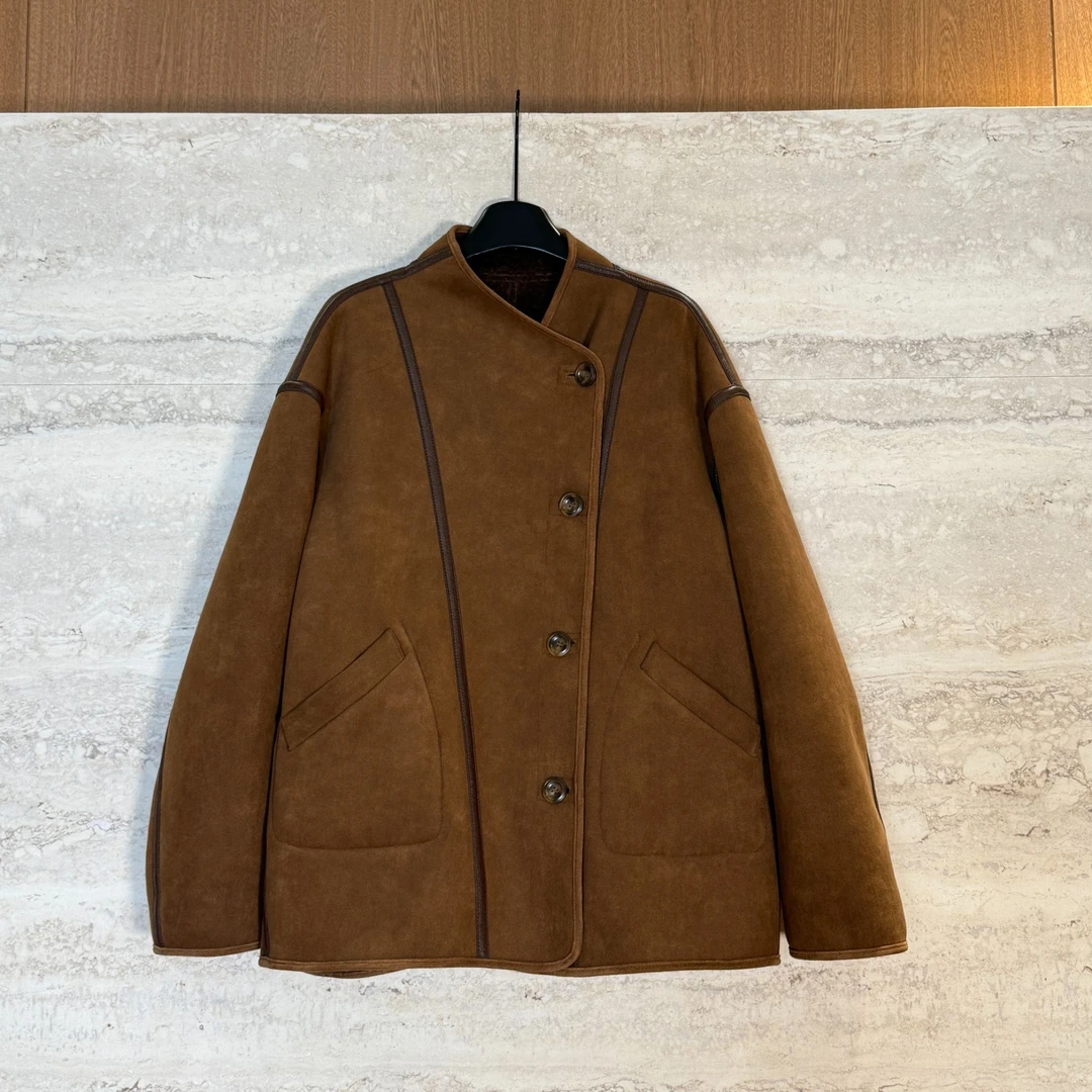 TANTAN 双面穿秋冬大牌设计师款复古外套3867