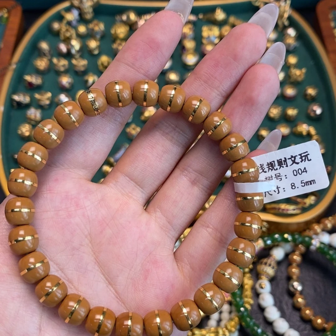 手链足金镶嵌合成（培育）蓝宝石