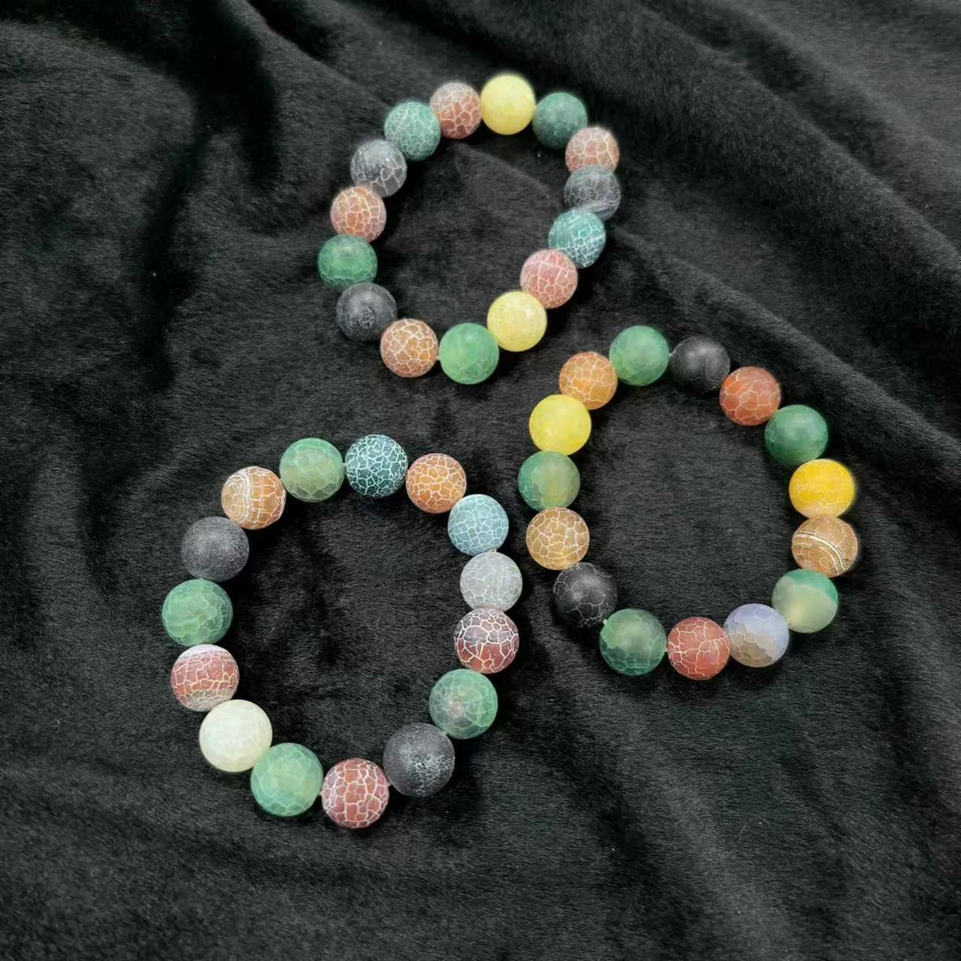 S6421【福嘟嘟珠宝】七彩沙弗莱玛瑙手串-送礼佳品-多样性只发一件