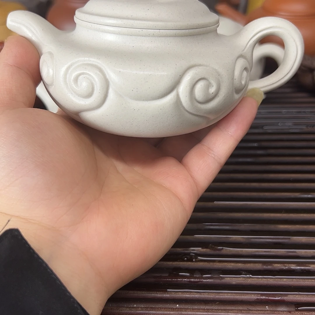 联***绍茶壶紫砂微瑕白玉段仿古如意
