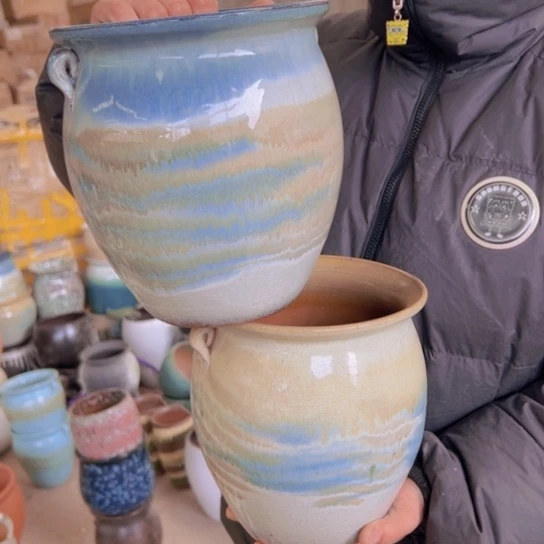 紫砂花盆高21口18————