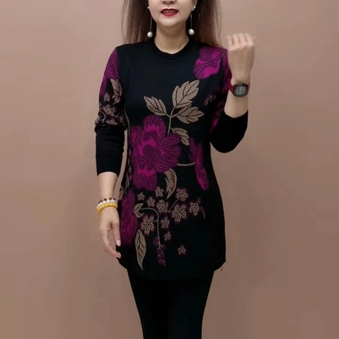 大码女装潮款减龄气质中长款针织中长裙新款妈妈装秋季洋气毛衣