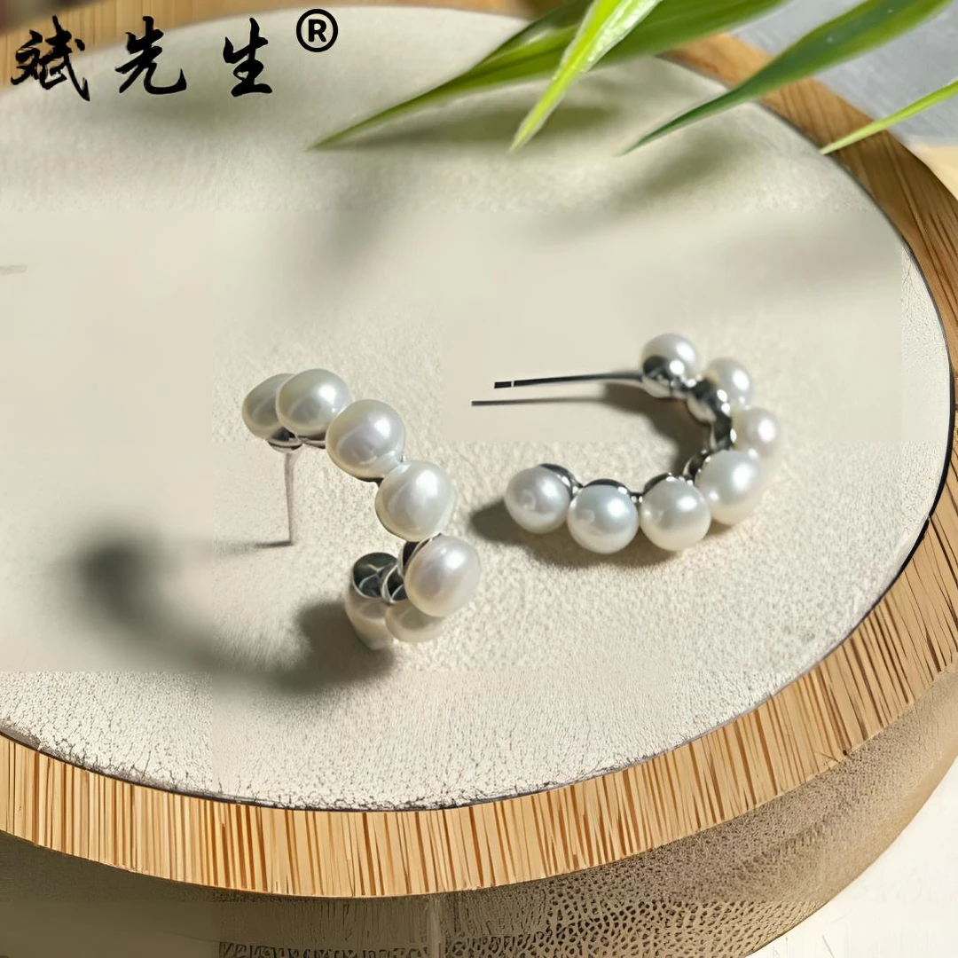 【斌先生】天然淡水珍珠 925银法式轻奢耳钉